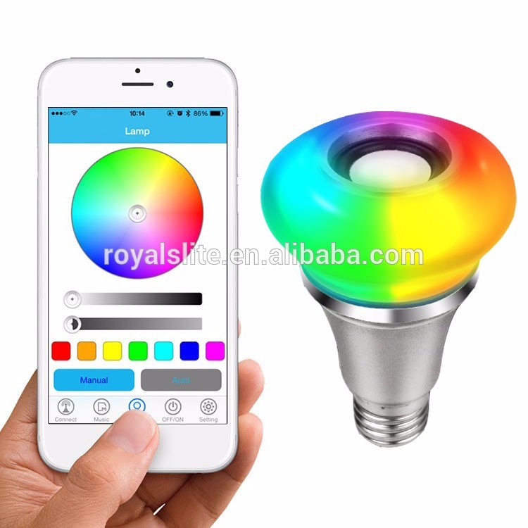LED Color Bulb Light E27 Wireless Control Smart Music Bluetooth Speaker Lamps