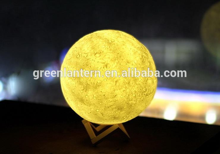 Wholesale price 3D Print Resin Moon light Touch Switch LED Glow Desk Moon Night Light Lamp