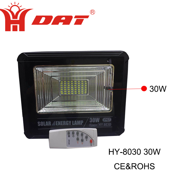 Automatic Led solar  flood light HY-8030 outdoor 30w waterproof solar wall lamp with remote control function