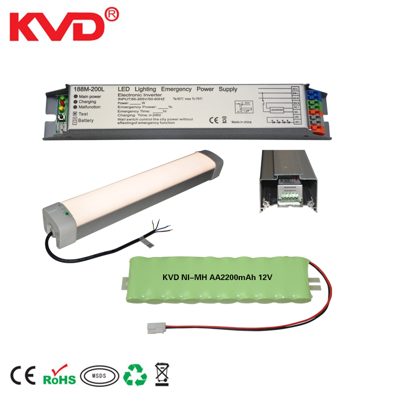 KVD 188M battery pack emergency backup system for 20w-200w LED emergency light conversion kit