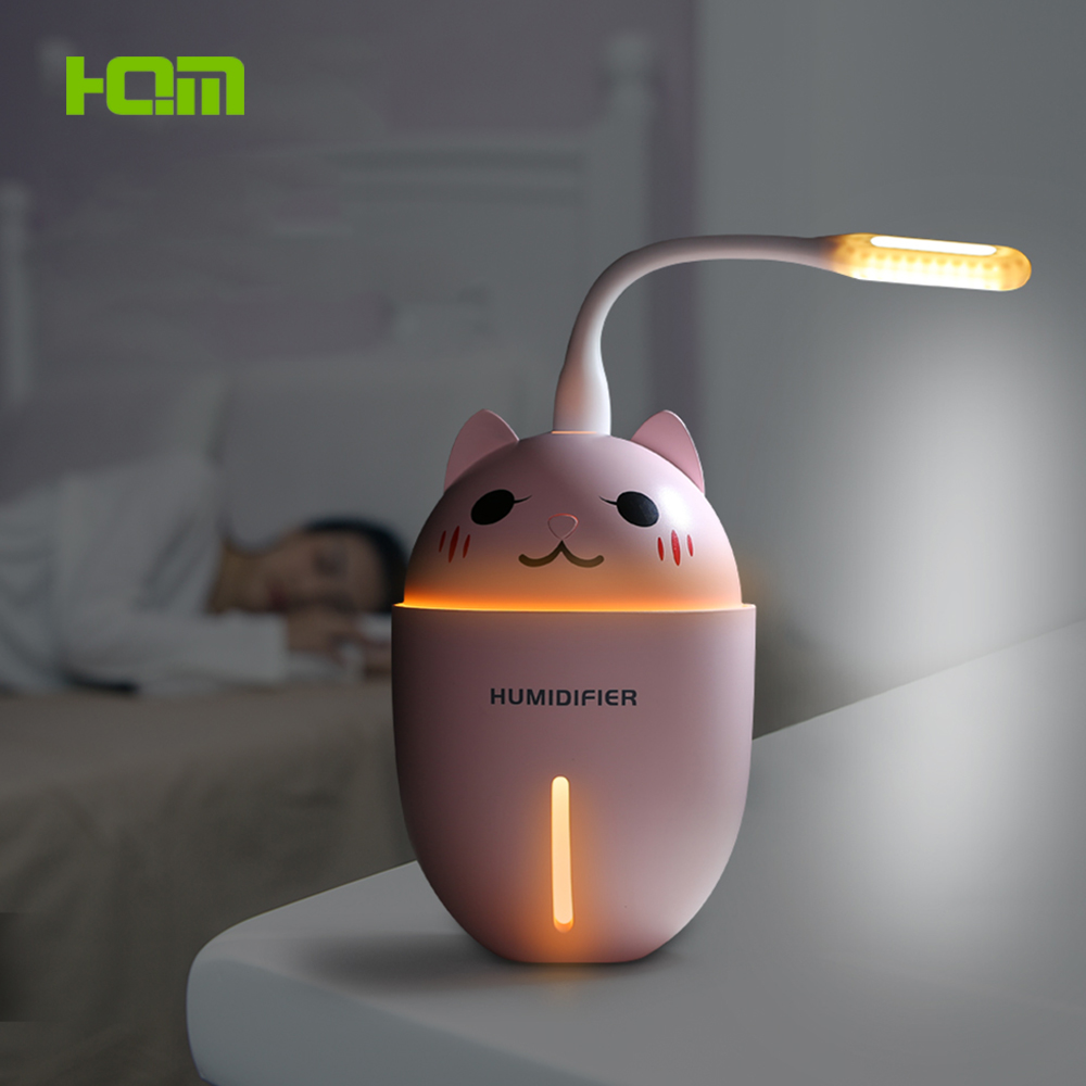 Cute Cat Animal Ultrasonic Lights Diffuser Humidifier With Led Night Light