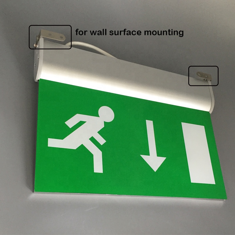 Industrial Battery Powered Maintained Double Sided Led Exit Sign