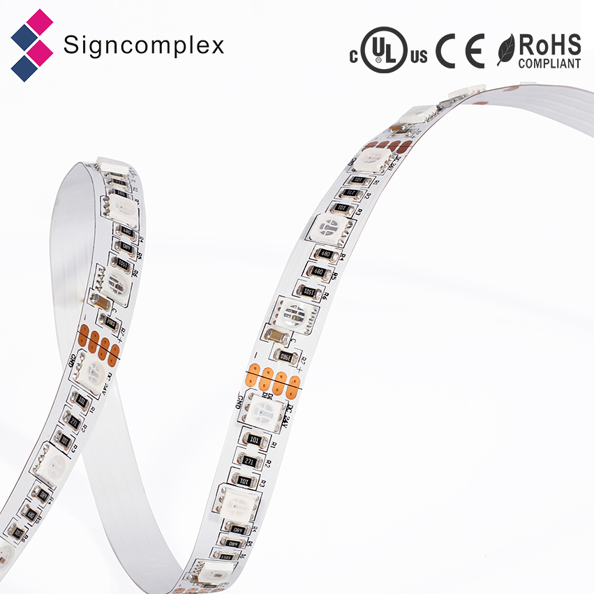 Built-in IC digital strips, flexible led RGB strips, 60 LEDS