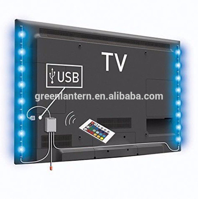 USB Cable DC5v 3528 RGB led strip light double PCB 60led/m stripe tape lamp TV Background