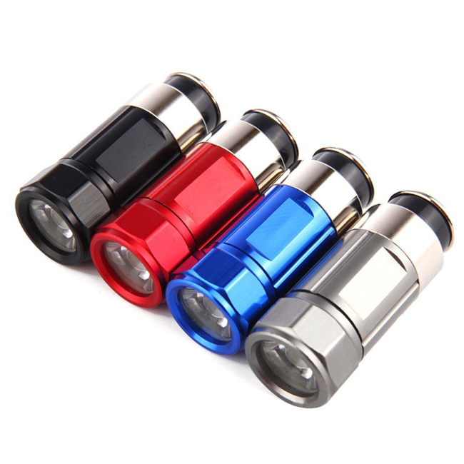 0.5W Bright LED Mini Portable Rechargeable Aluminum LED Car Charger Flashlight