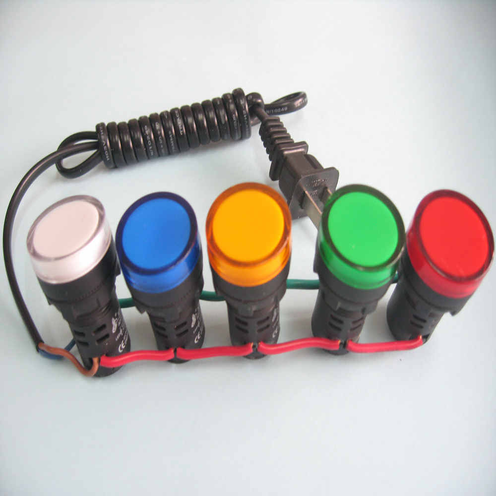 Yellow color AD22-22DS high quality indicator light neon lamp flat