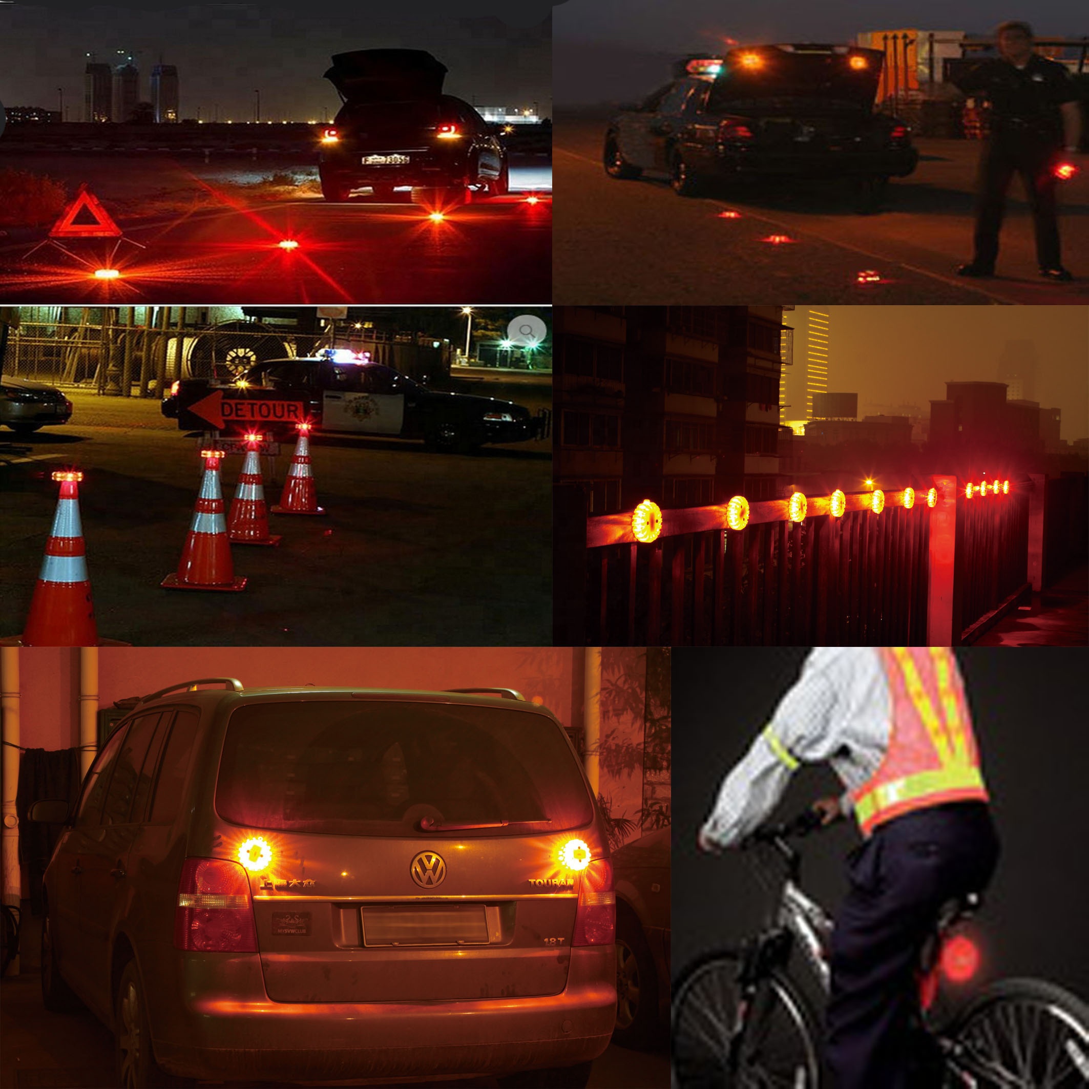 Battery Operated LED Road Flare Emergency Traffic Safety Flashing Road Flare