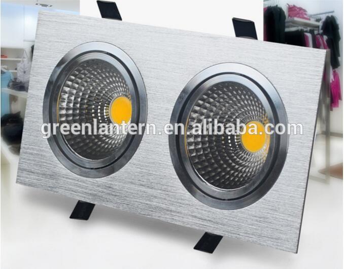 High Brightness 2*10w recessed COB Square Double Head LED Ceiling Downlight