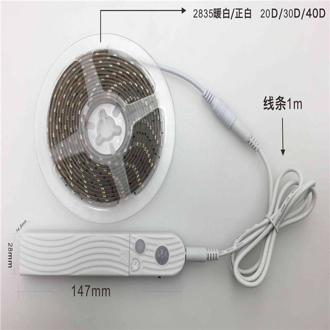 36leds/1.2m waterproof IP65 smart Warm White night bed emergency motion sensor LED Strip light