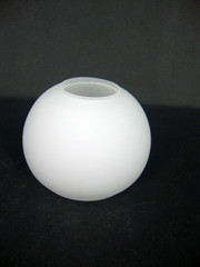 hand blown opal glass lamp shade with a hole on top