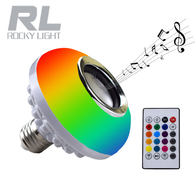 LED Bluetooth E27 12W White + RGB 24 Keys Wireless Smart Remote Control Music Led Bulb