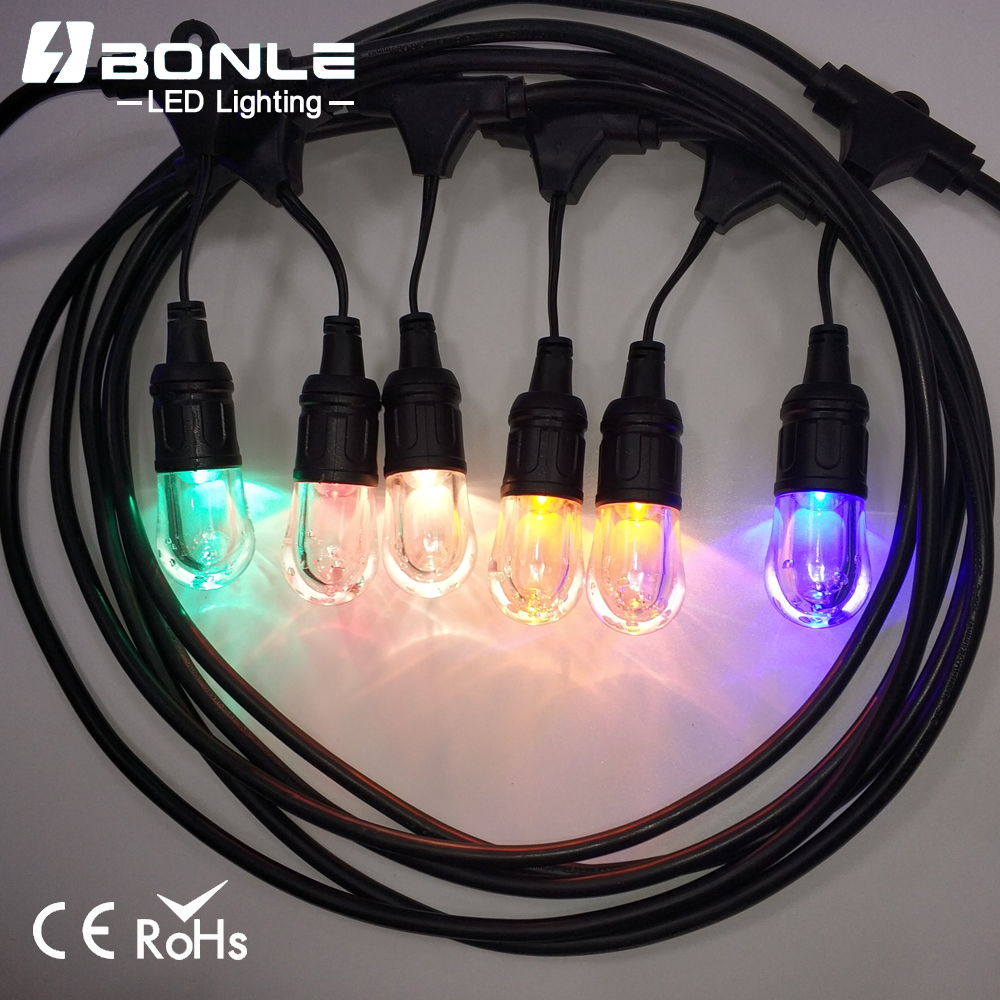 2019 Europe Australia Hotsale Rubber Cable 24V Color G50 Globe G50 Led Garland Connectable E27 Patio Light String