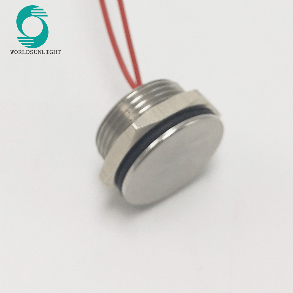 WS16BF1NOM IP68 16mm stainless steel short type Flyingleads 200mA 24VAC/DC Normally open Momentary piezo switch