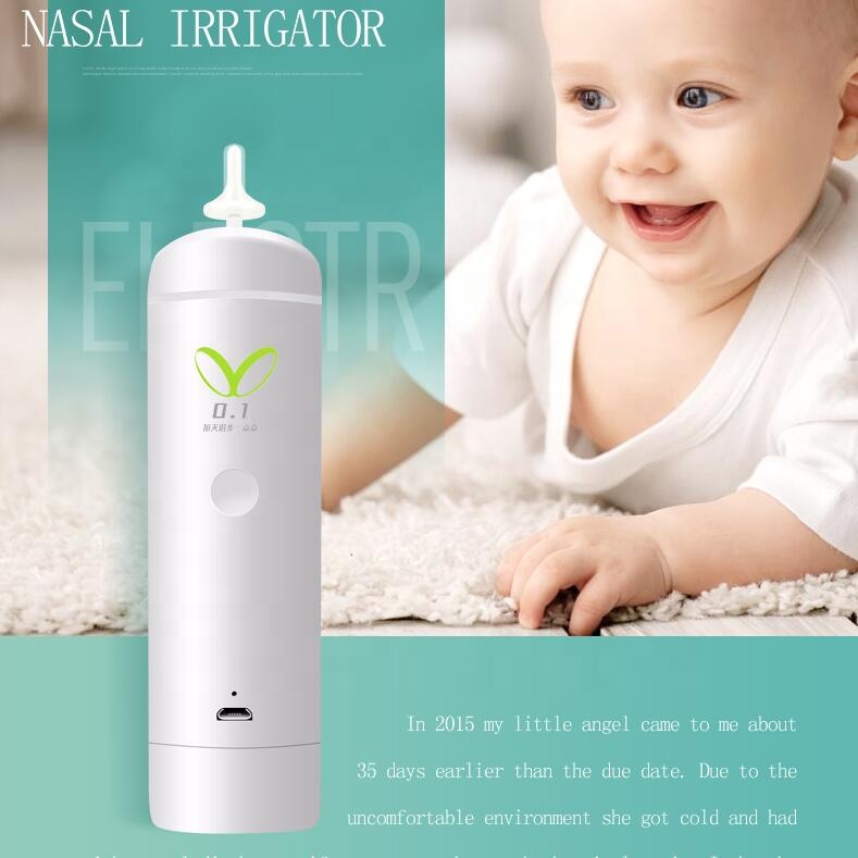 Baby Nasal Aspirator Electric Nose Cleaner Newborn 3 Sizes Silicone Tips Portable Nasal Aspirator Suitable for Infants