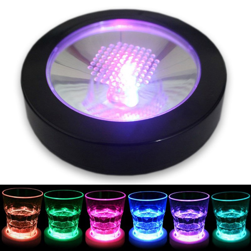 DHL Free Shipping High quality promotion gifts blank coasters cup mat with led light