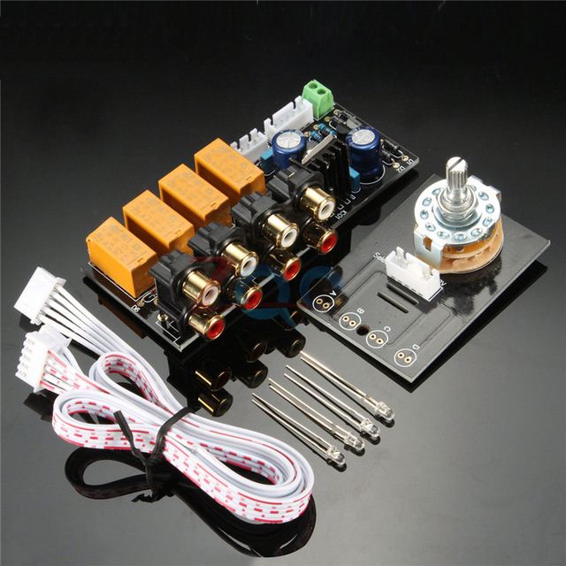 Relay Switch Signal Selector for Audio Input Signal Amplifier Board