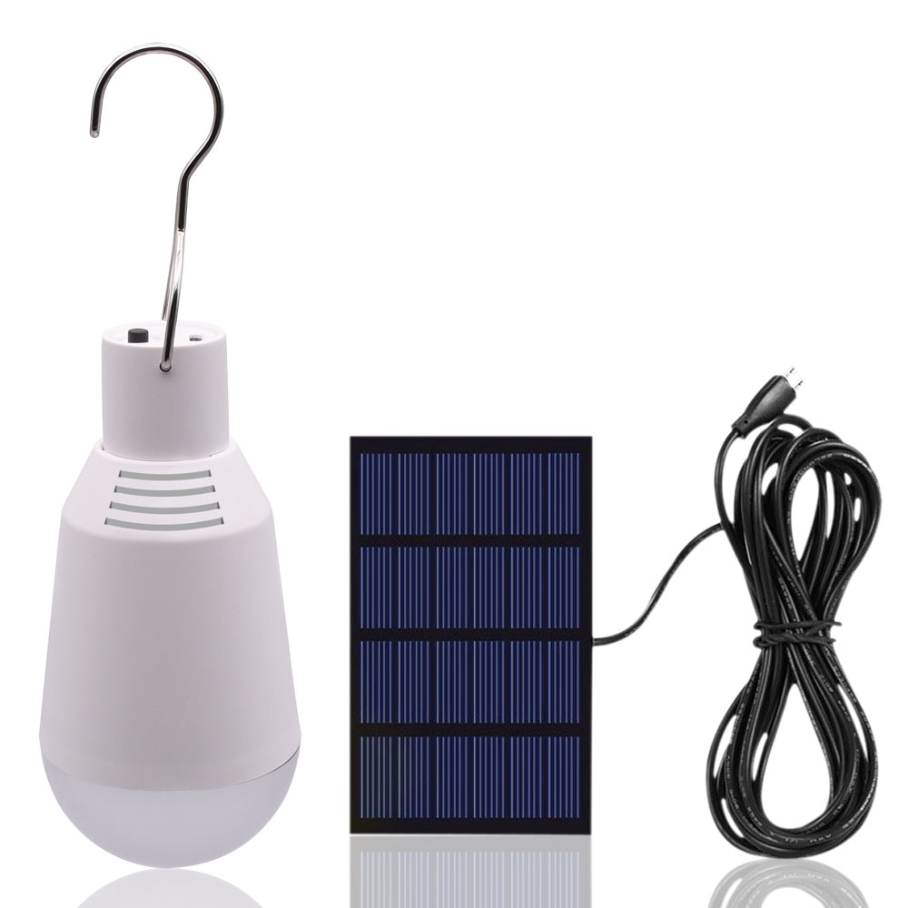 Solar Panel Powered Super Bright 16 LED Solar Bulb With Portable Hook,Solar Flashlight For Outdoor