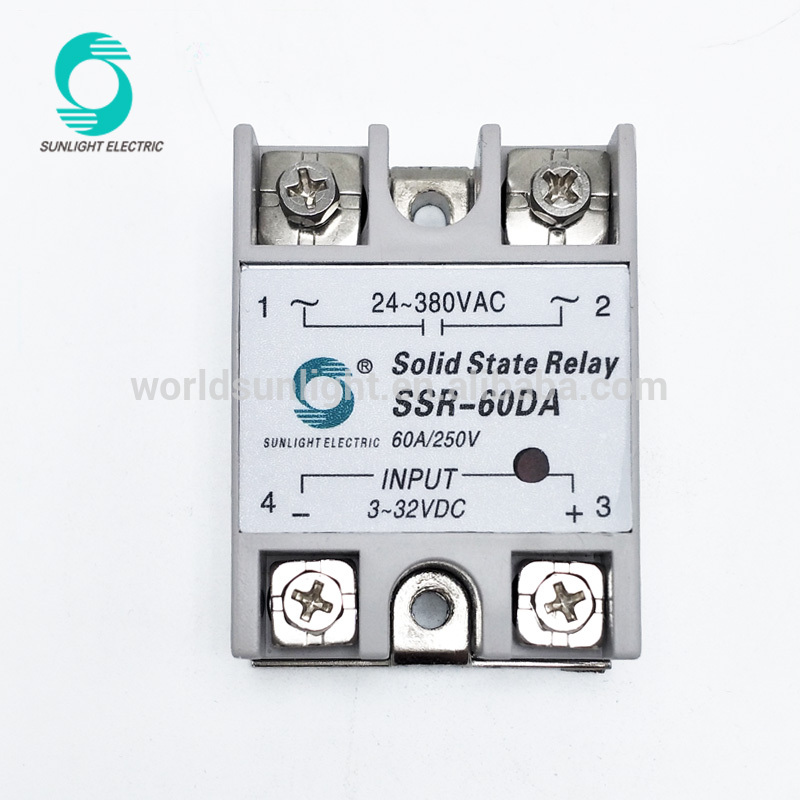 SSR-60DA 60amp 220v single phase dc-ac solid state variable relay