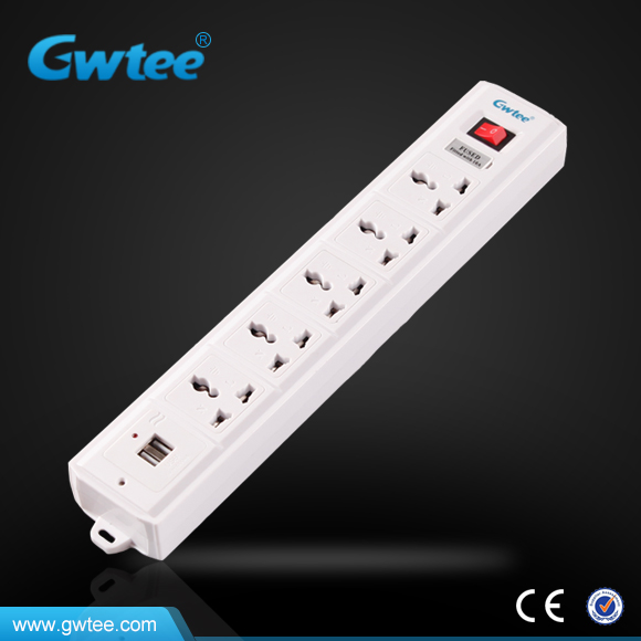 Master switch control multifunction socket,power strip with protector tube