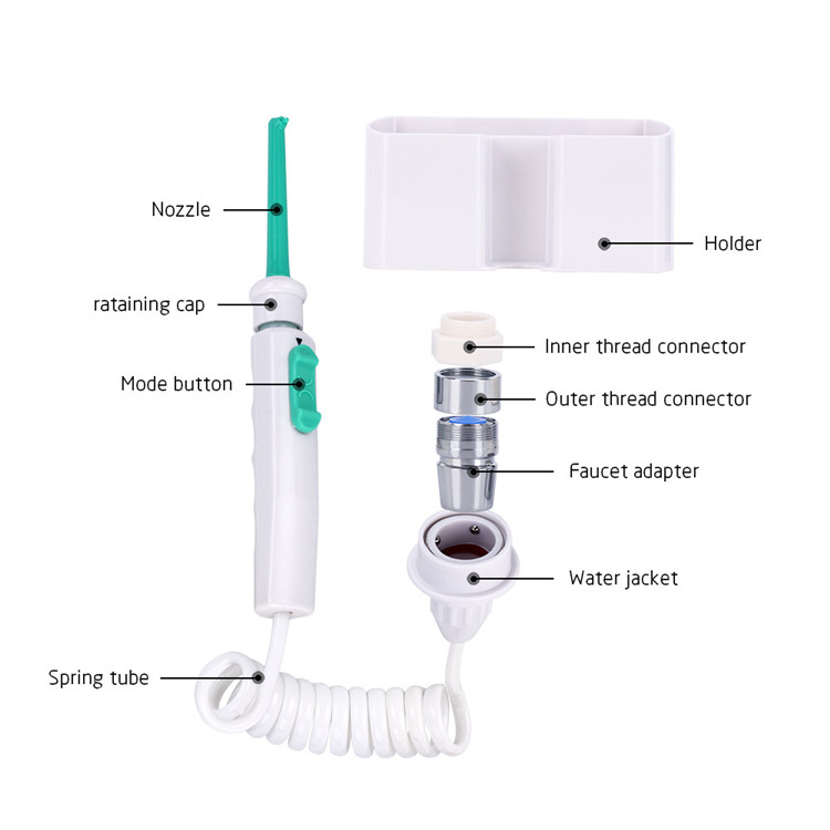 6Nozzle Faucet Oral Irrigate Water Dental Flosser Portable Irrigador Dental Water Jet Toothbrush Oral Irrigation Teeth Cleaning