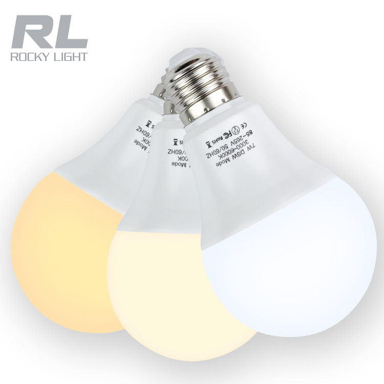 color temperature adjustable led bulb color changing led bulb e27 3 color 85-265V