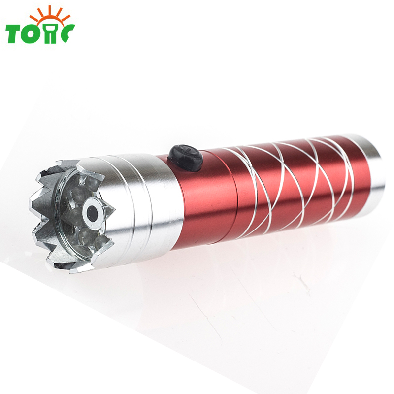 AAA battery led mini aluminum self defense 9 led torch light with red laser for promotion gift