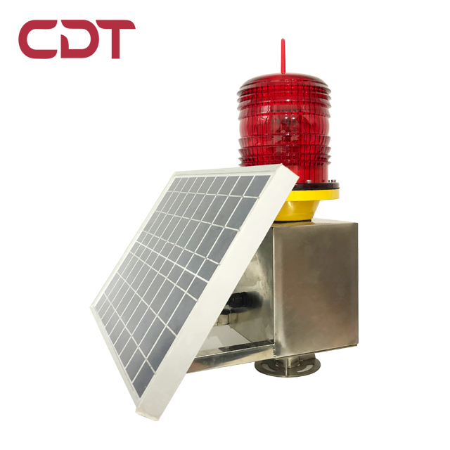 Solar powered Tower aviation Obstruction Light, solar red led flashing warning beacon lighting