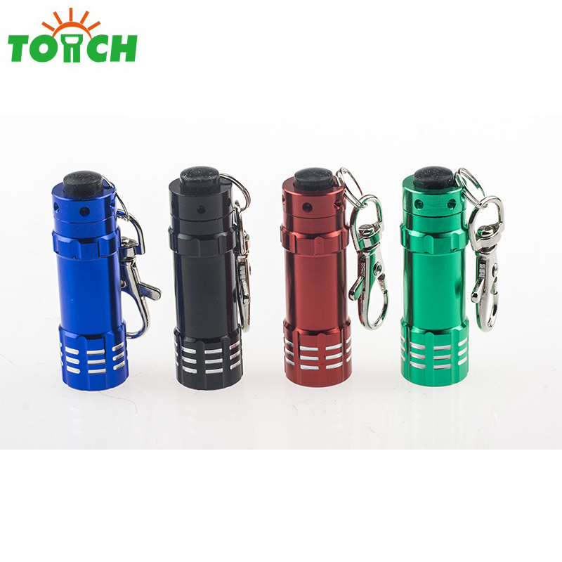 Gift promotional mini 3 led keychain flashlight Aluminum mini key chain light with keyring