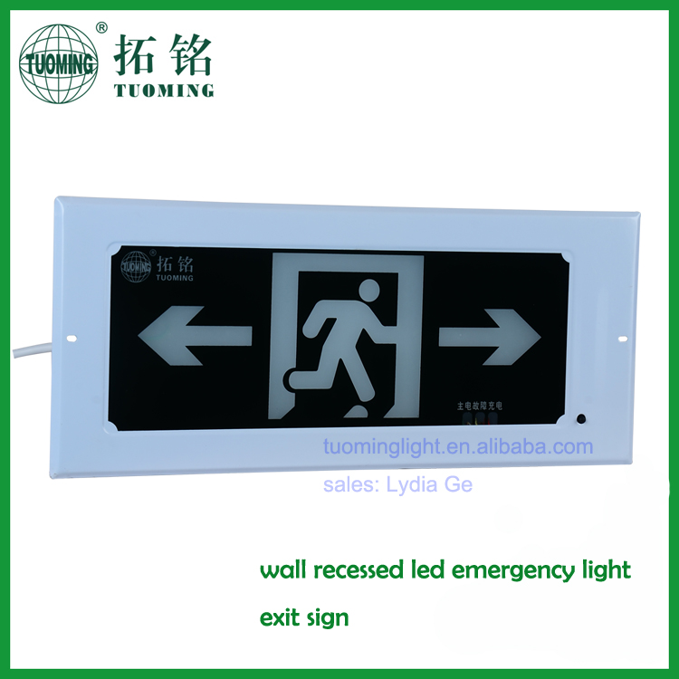 recessed indication exit light led emergency exit sign board lighting