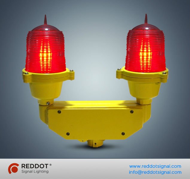 LED low intensity twin aviation obstruction light for GSM towers