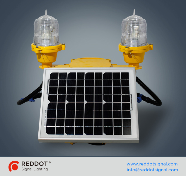 Solar powered aircraft warning light/solar obstruction lights/solar beacon