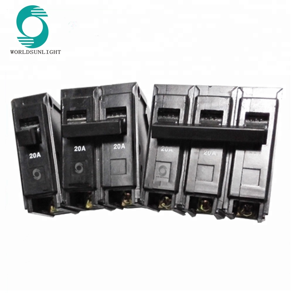 BH-P series black 20A 240/415V 1 pole 2 pole 3 pole 6KA plug in mcb miniature circuit breaker