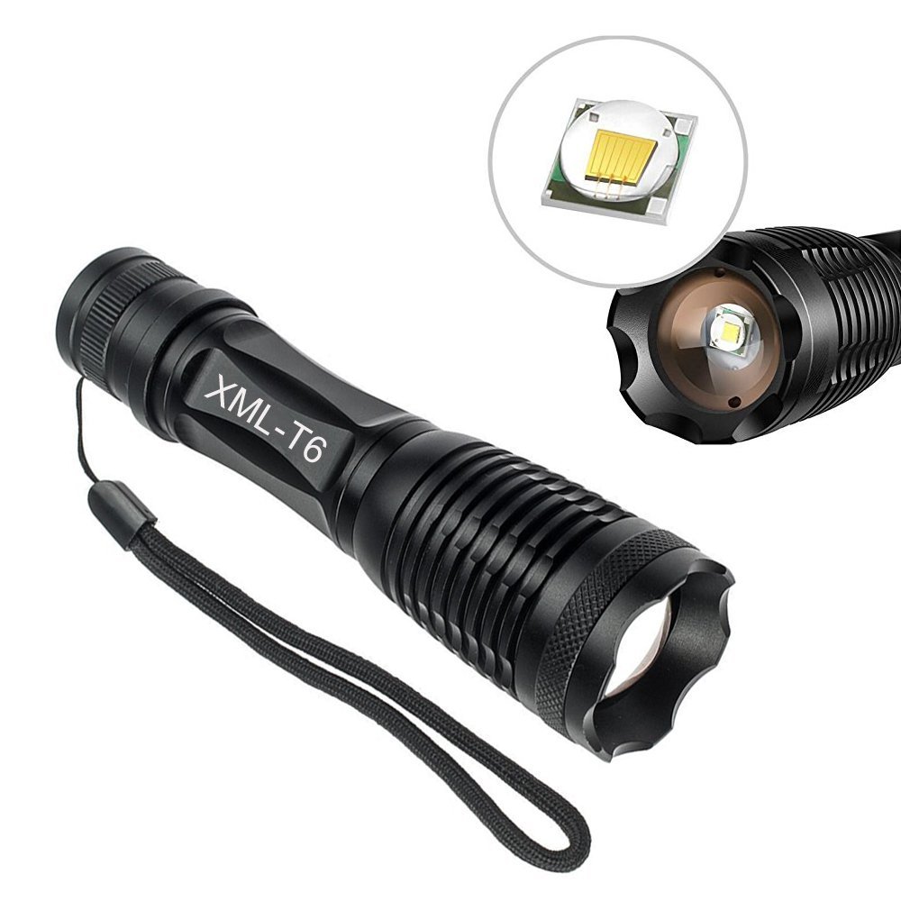 Outdoor XML-T6 1000 Lumen 5 Modes Telescopic Waterproof Rechargeable LED Flashlight Torch