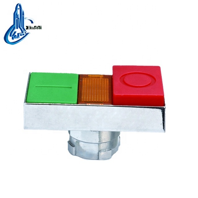 good quality double-head push button metal electric switch parts with pilot light button part head LAY5-BW84