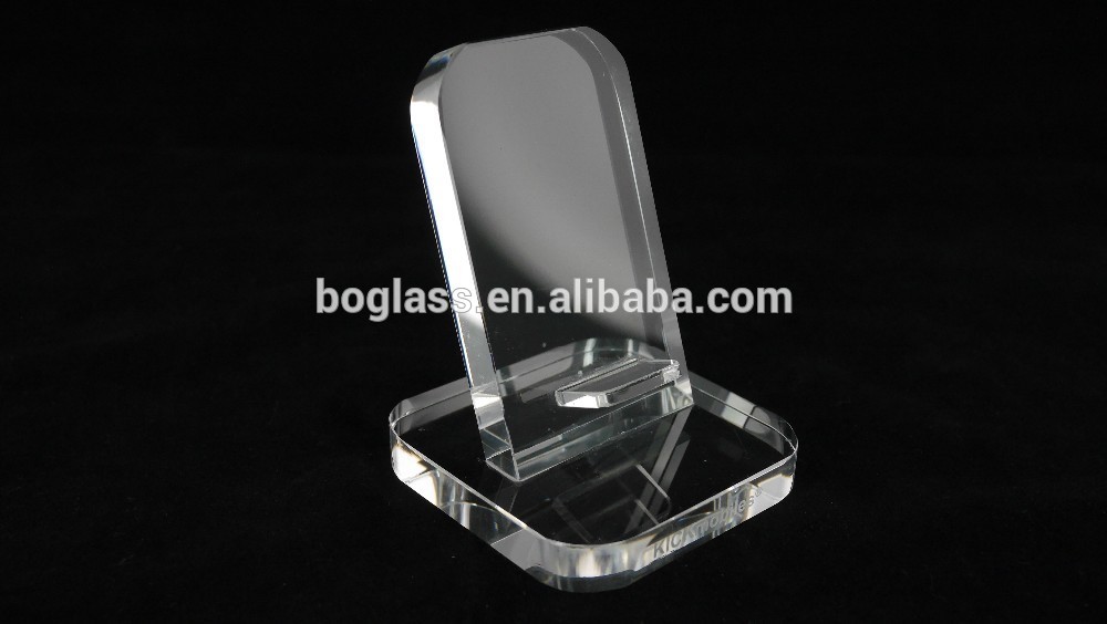 elegant high glass glass mobile phone holder for smart phone