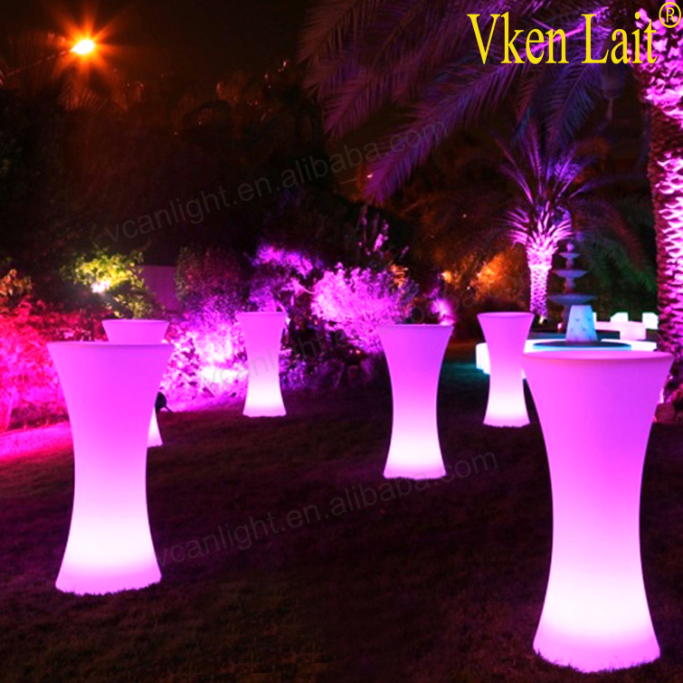 Multi color changing bar table lighting hard plastic led lighting standing table outdoor plastic light up bar table