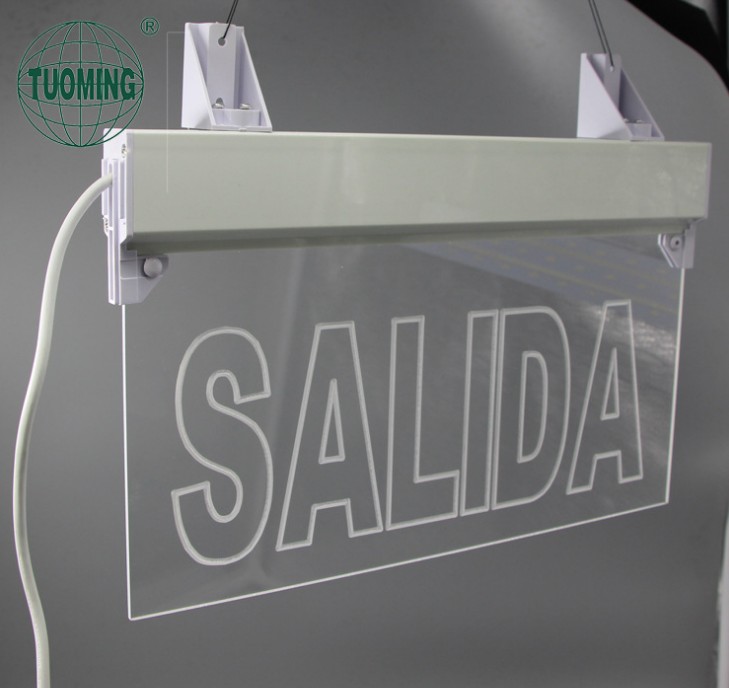 Peru style Edge Lit SALIDA Exit Sign - Adjustable Angle - Green Mount-one side-double serface emergency exit sign