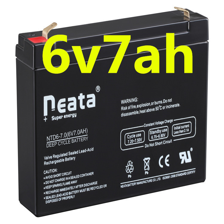 Neata Maintenance free 6V 7Ah rechargeable lead acid battery