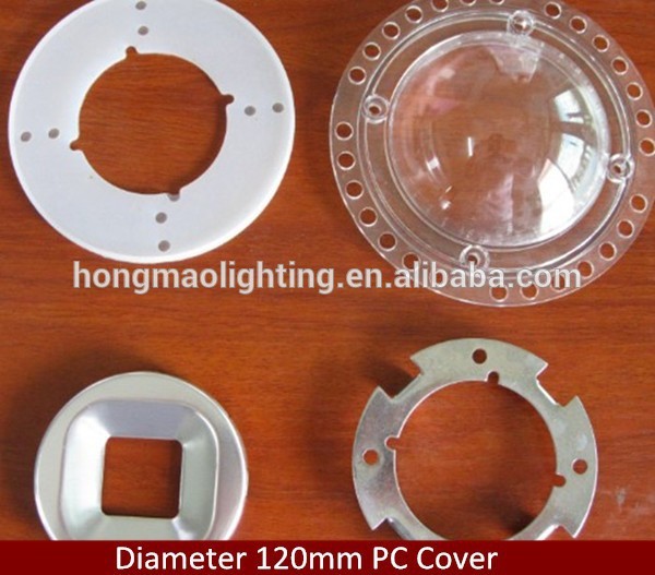 high clear 120mm with inside reflector gasket poly carbonate cob led lens