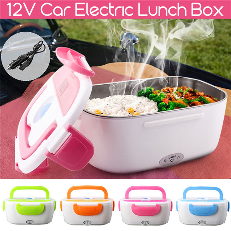 Portable Electric 12V Heated Lunch Box Bento Boxes Auto Car Food Rice Container Warmer For School Office Home Dinnerware