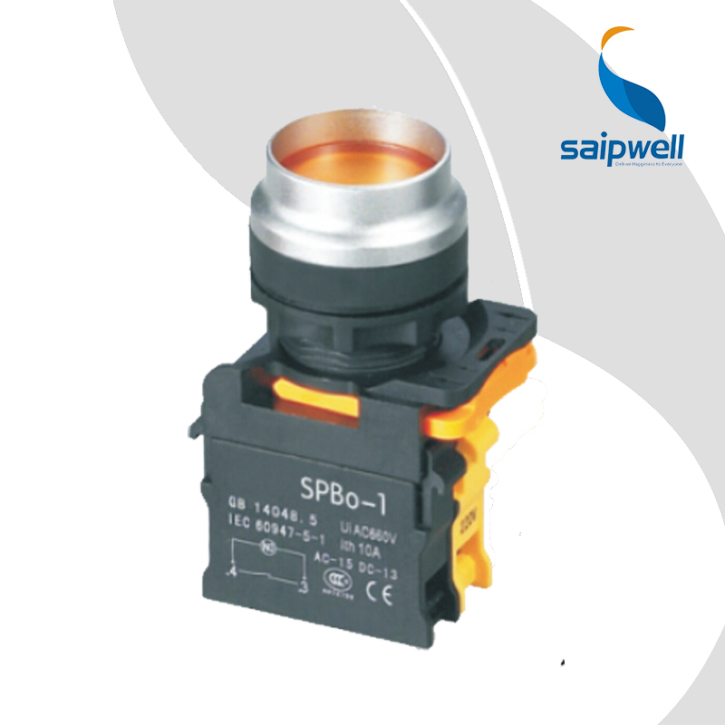 SAIP/SAIPWELL Newest Momentary Type Low Flat Illuminated Push Button