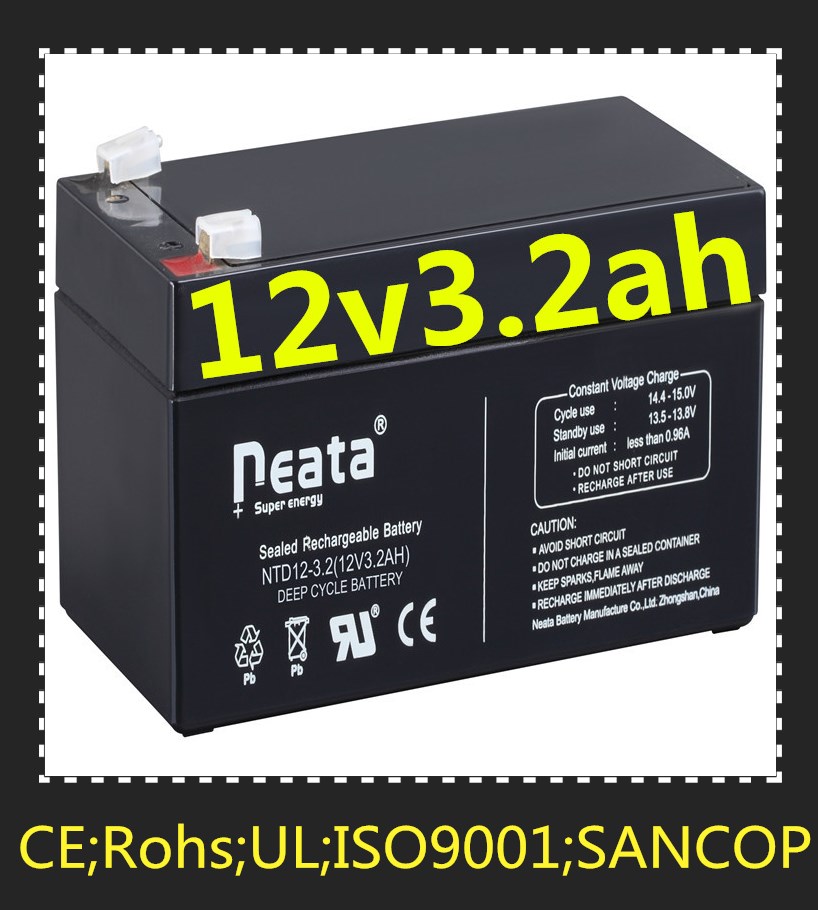 Neata Battery China factory best quality cheap UPS battery 12v3.2ah 6-dzm-12 wholesale