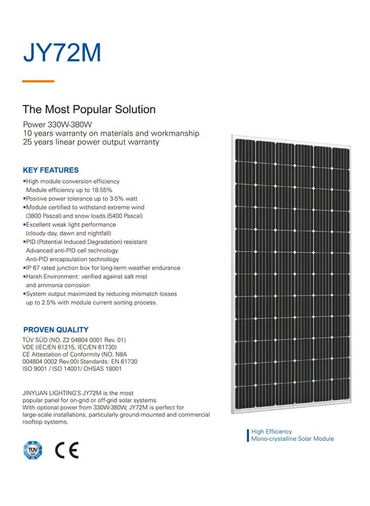 330W 340W monocrystalline solarpanel solar panel 350w with 72 cells