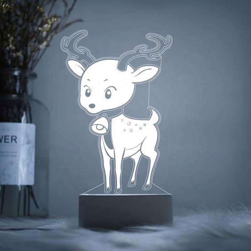 Best Sell USB Charging Table Night Light Acrylic Optical Illusion 3D LED Lamp