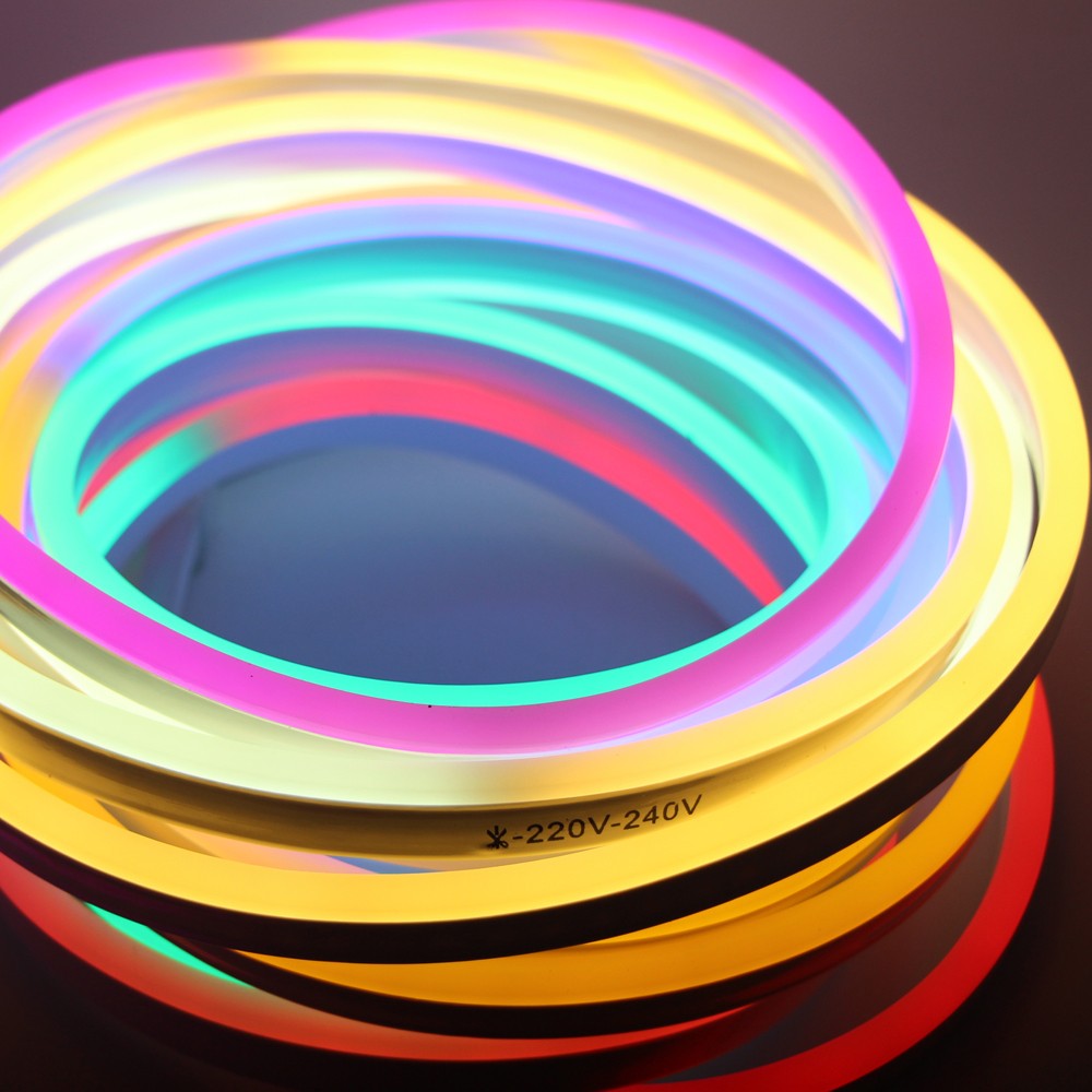 high quality 110v 220v 360 degree RGB 16mm led neon flex rope light