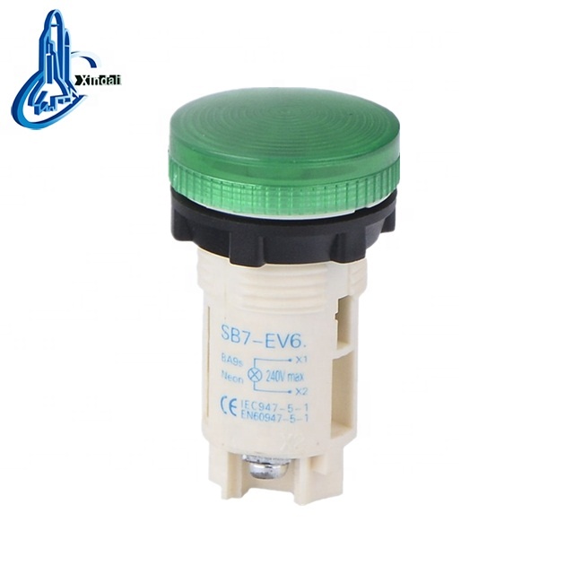 Good quality CE TUV LED neon bulb industrial waterproof plastic flush lighting push button switch xb7 SB7-EV64