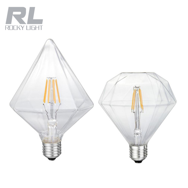 3000K Glass filament light High quality glass ST64 4W 6W led filament bulb