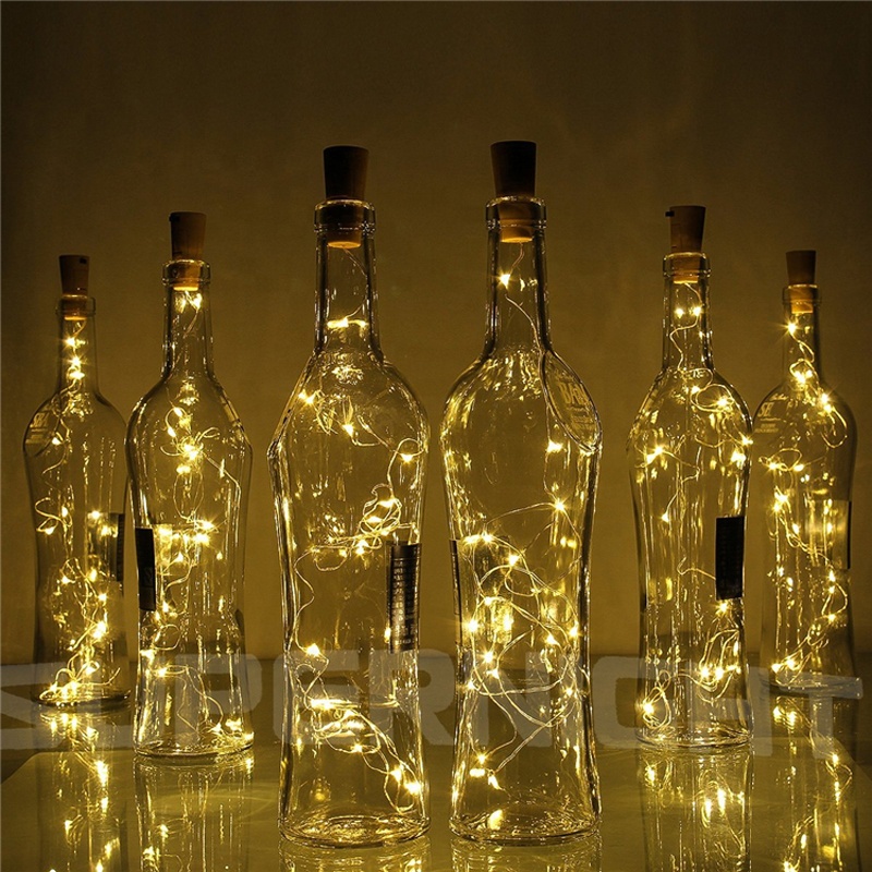 Hot Sale 2M 20LED Wine Bottle Light Cork Copper Wire String Lights for Bottle DIY Christmas Wedding Party