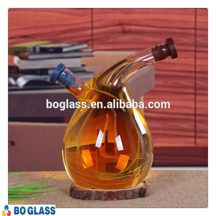 rubber stopper glass vinegar dispenser blown recycled cooking olive oil glass cruet bottle