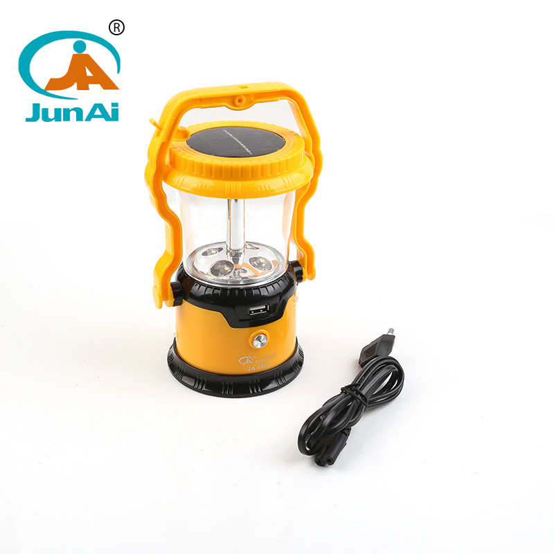 1 year warranty solar led camping lantern with usb interface Model No. JA-1972